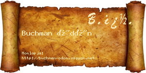 Buchman Ödön névjegykártya